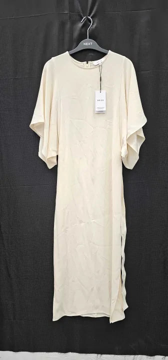 Reiss - Lemon Louise Cape Sleeve Midi Dress - Yellow Size: Uk8