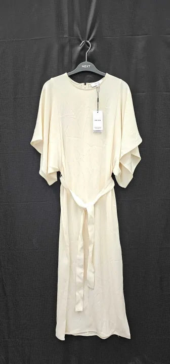 Reiss - Lemon Louise Cape Sleeve Midi Dress - Yellow Size: Uk8