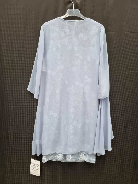 Gina Bacconi - Blue Hayley Sleeveless Embroidered Dress Size: Uk 14