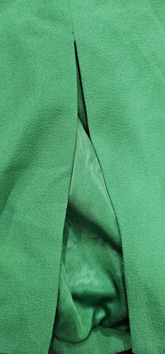 Adrianna Papell - Emerald One Shoulder Bow Midi Dress - Green Size: Uk10