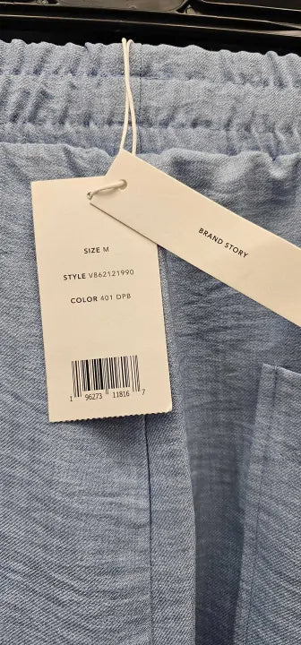 Vince - Pale Blue Pleat Front Trousers - Blue Size: M