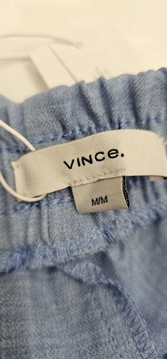 Vince - Pale Blue Pleat Front Trousers - Blue Size: M