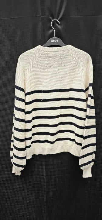 Part Two - Navy/Cream Stripe Saya Jumper - Navy Size: L