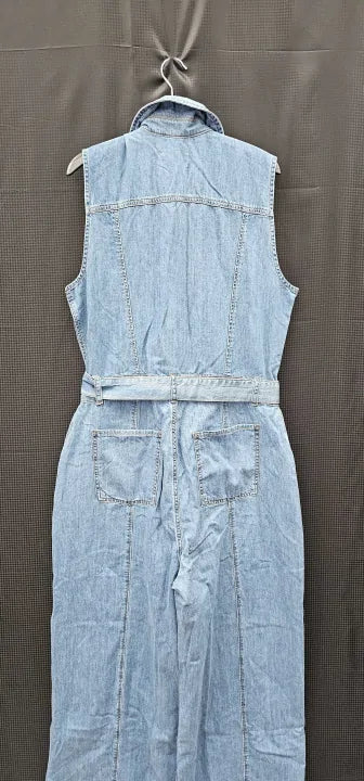 Frame - Blue Fit Jumpsuit - Blue Size: L