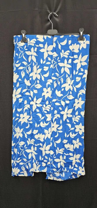 Mango - Blue Printed Skirt With Slit - Blue Size: Xl