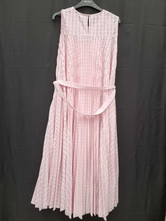 Boss - Pink Deplica Pleated Midi Dress Size: Uk 10