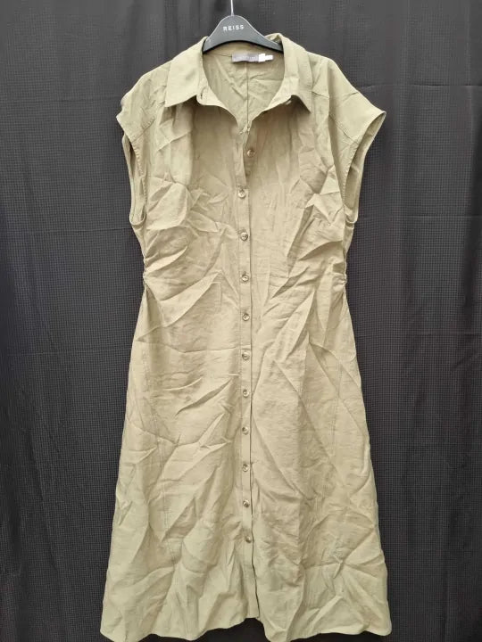 Mint Velvet Ruched Shirt Midi Dress Size: Uk 16