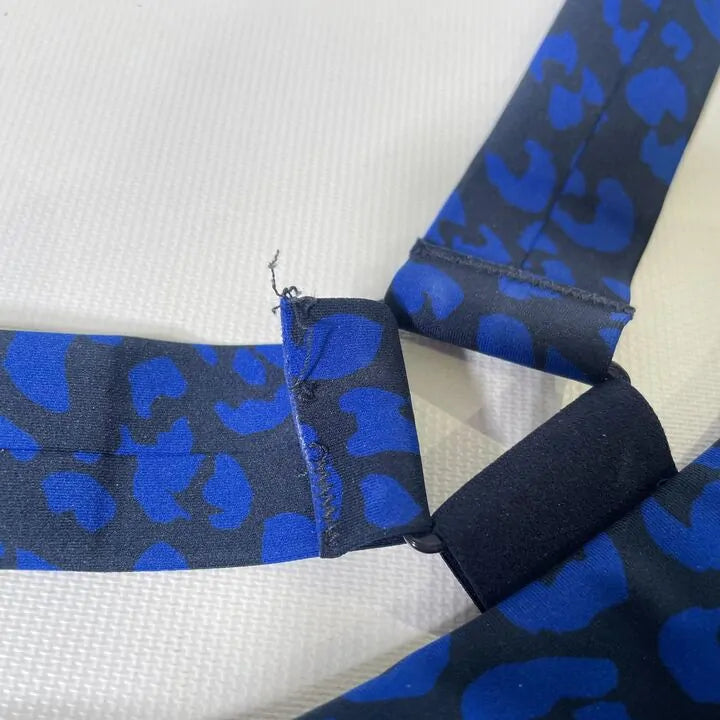 Sweaty Betty - Power Medium Support Sports Bra Blue Painted Animal Print Size: Small