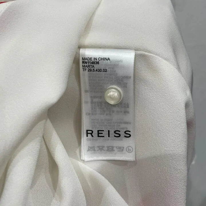 Reiss - Cream Marta Tie Neck Mini Dress Size: Uk 8