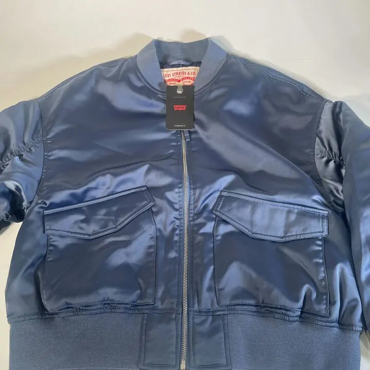 Levi'S - Blue Andy Retro Bomber Jacket Size: Medium