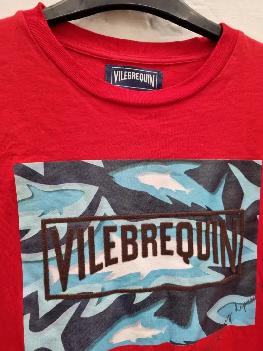 Vilebrequin Red Ales Cotton T-Shirt Size: Small deal !!