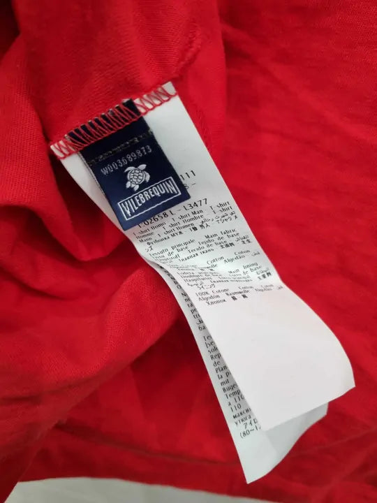 Vilebrequin Red Ales Cotton T-Shirt Size: Small deal !!