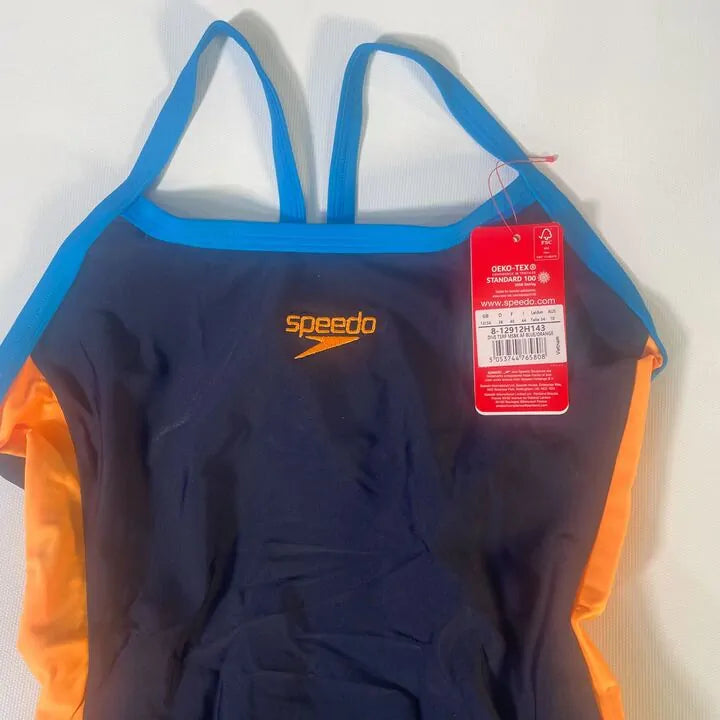 Speedo-14-Navy Dive Thinstrap Muscleback Swimsuit Size: 14