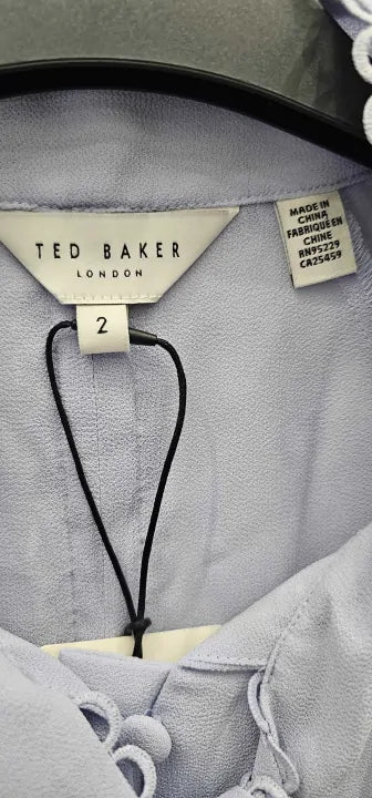 Ted Baker - Blue Julinaa Tie Neck Blouse - Blue Size: 2