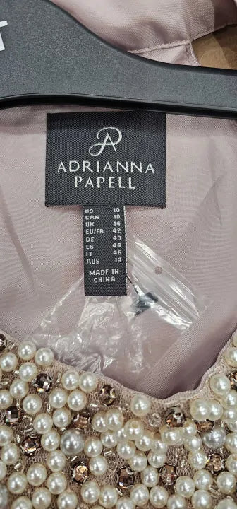 Adrianna Papell - Light Pink Mikado Halter Dress - Pink Size: Uk14