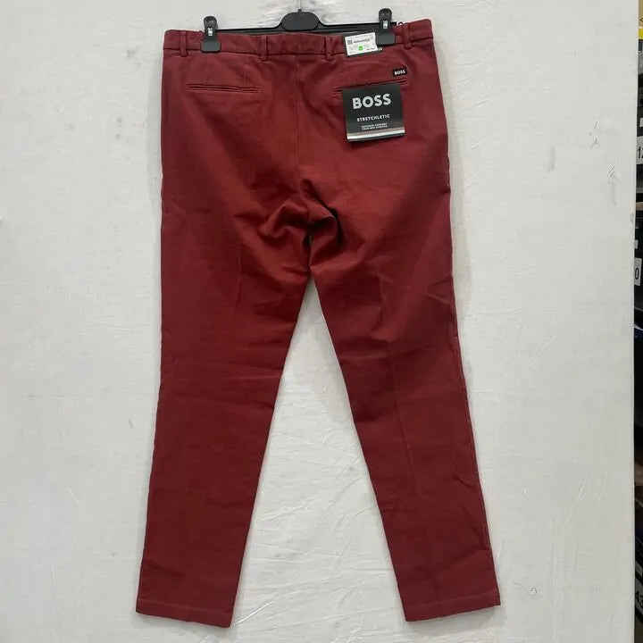 Boss -38- Teracotta Tailored Slim Fit Trousers Size: Uk 38