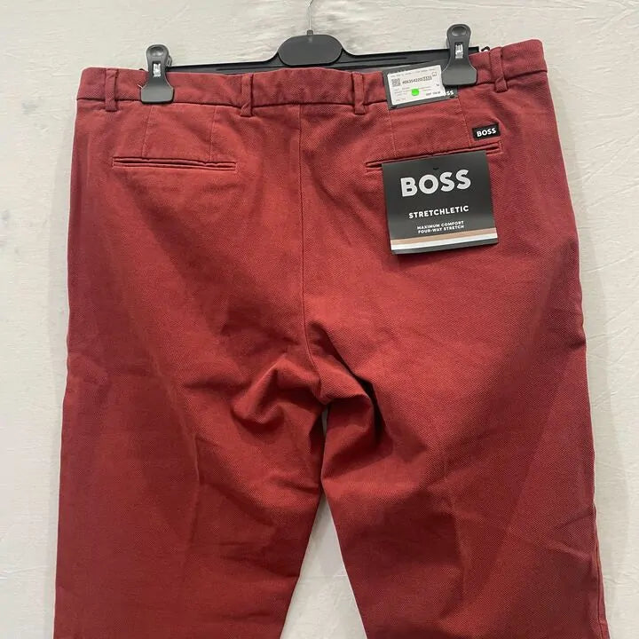 Boss -34- Teracotta Tailored Slim Fit Trousers Size: Uk 34
