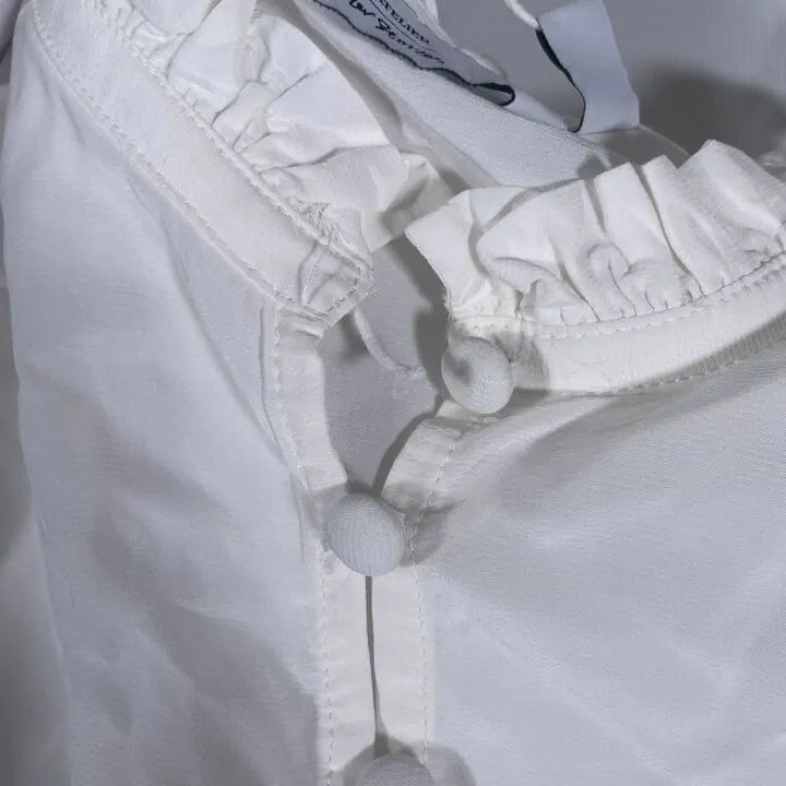 & Other Stories - Ivory Ruffle Trim Drape Blouse Size: Small