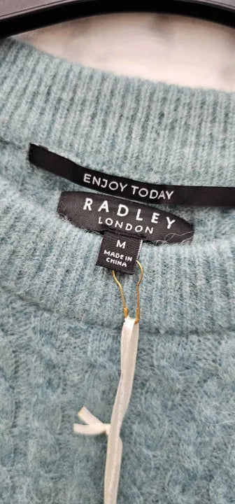 Radley - Ice Blue Dukes Place Fluffy Cable Jumper Ice - Blue Size: M