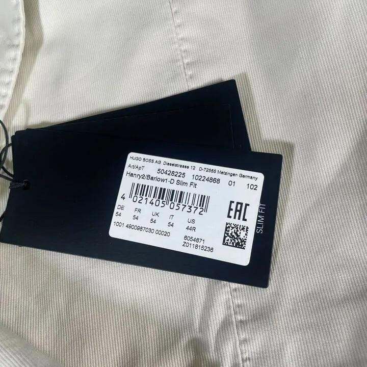 Boss - Cream Hanry Cotton Blend Blazer Size: 44R/54