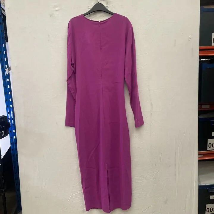 Reiss - Magenta Valentina Tie Waist Dress Size: Uk 12