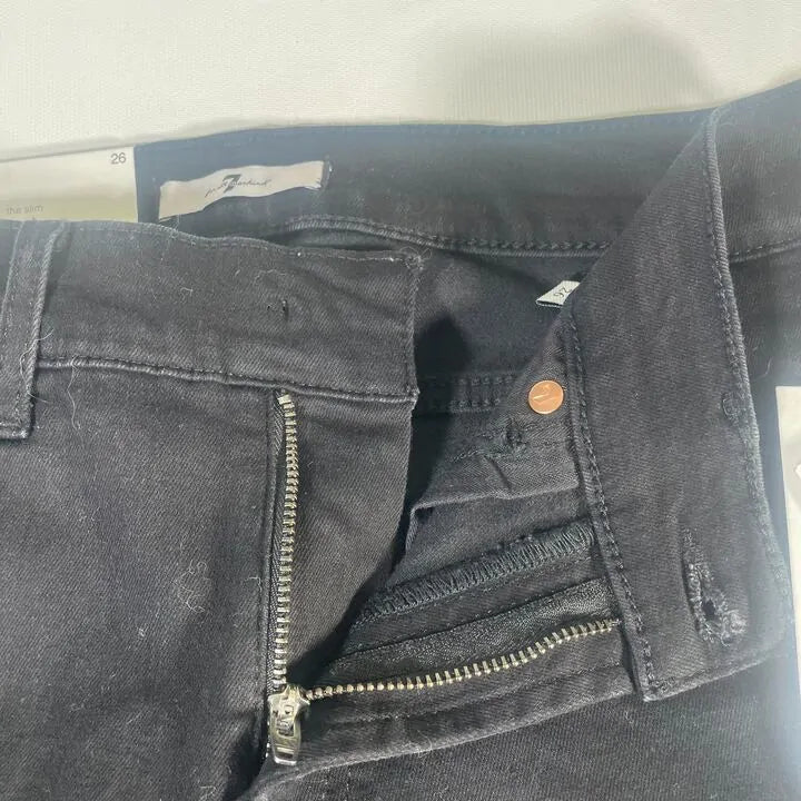 7 For All Mankind - Black Roxanne Ankle Stretch Jeans Size: 26