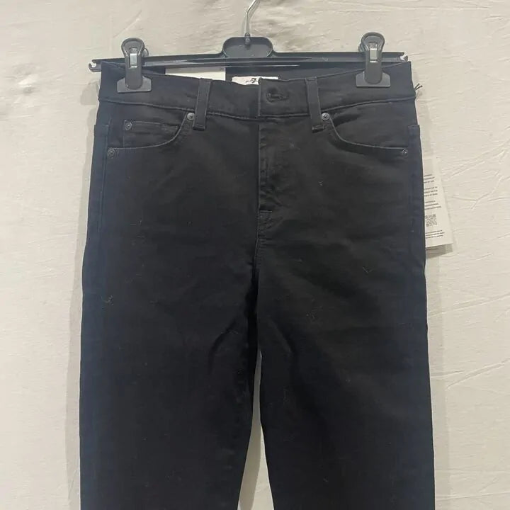 7 For All Mankind - Black Roxanne Ankle Stretch Jeans Size: 26
