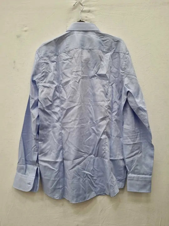 Boss - Light Blue Hank Stretch Cotton Shirt Size: 42