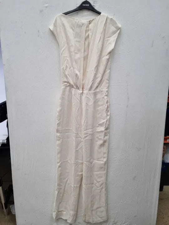 Reiss - Ivory Aurelia Open Back Jumpsuit Size: Uk 10
