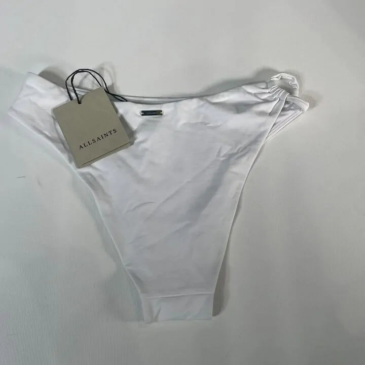 All Saints - White Kayla Side Cut Out Bikini Bottom Size: Small