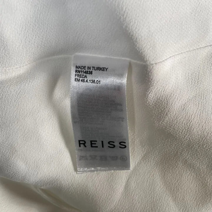 Reiss - Ivory Freda Drape Halter Neck Top Size: Uk 14