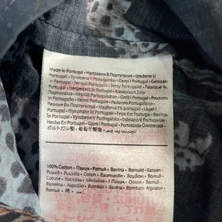 Desmond &Dempsey-Wboxshsoleinavy-L-Navy-Multi Soleia Leopard Womens Boxy Shirt Size: Large