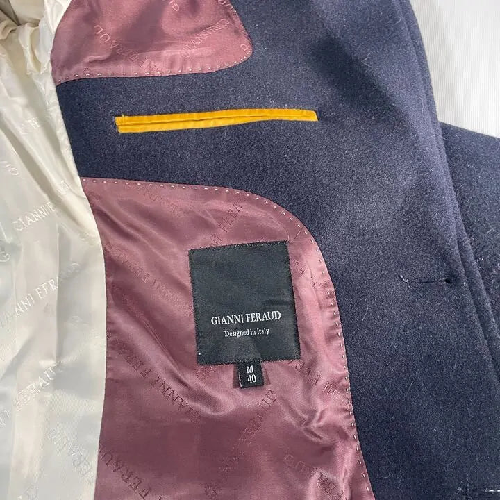 Gianni Feraud - Navy Sirus Wool Blend Coat Size: 40