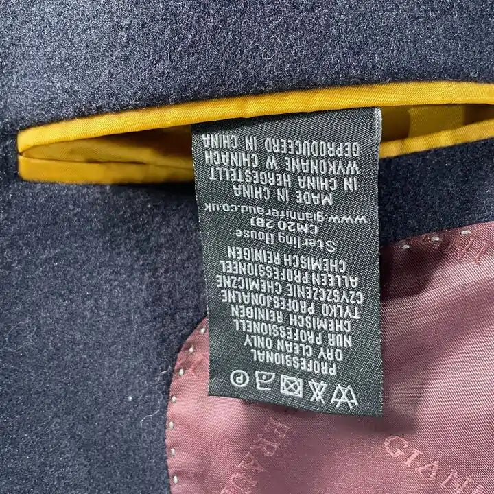 Gianni Feraud - Navy Sirus Wool Blend Coat Size: 40