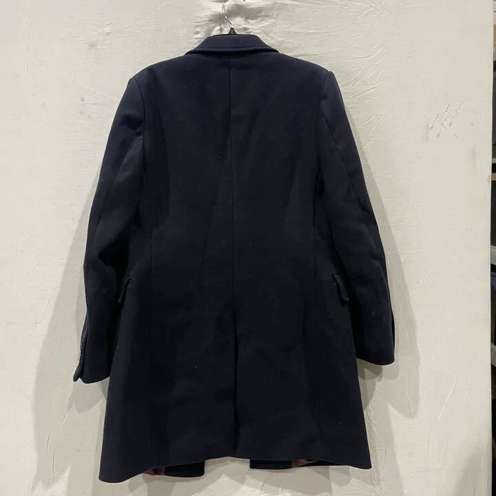 Gianni Feraud - Navy Sirus Wool Blend Coat Size: 40