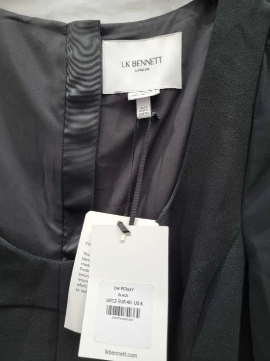L K Bennett - Black Perdy Belted Dress Size: Uk 12