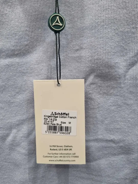 Schöffel - Pale Blue Kingsbridge Quarter Zip Jumper Size: M