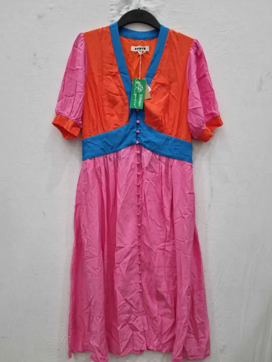 Boden - Pink Elsa Midi Tea Dress Size: UK 14R