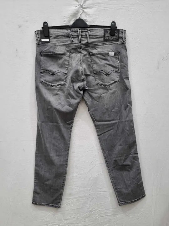 Replay Grey Anbass Powerstretch Jeans Size: W36X L32