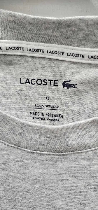 Lacoste-Th3835_Mnc-M-Grey-Grey Printed Logo T-Shirt-Grey Size: M deal !!