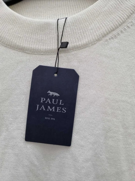 Paul James White Sweather Size: Large