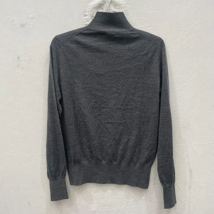 N°· Eleven-Charcoal Merino Wool Fine Knit Top Size: Small