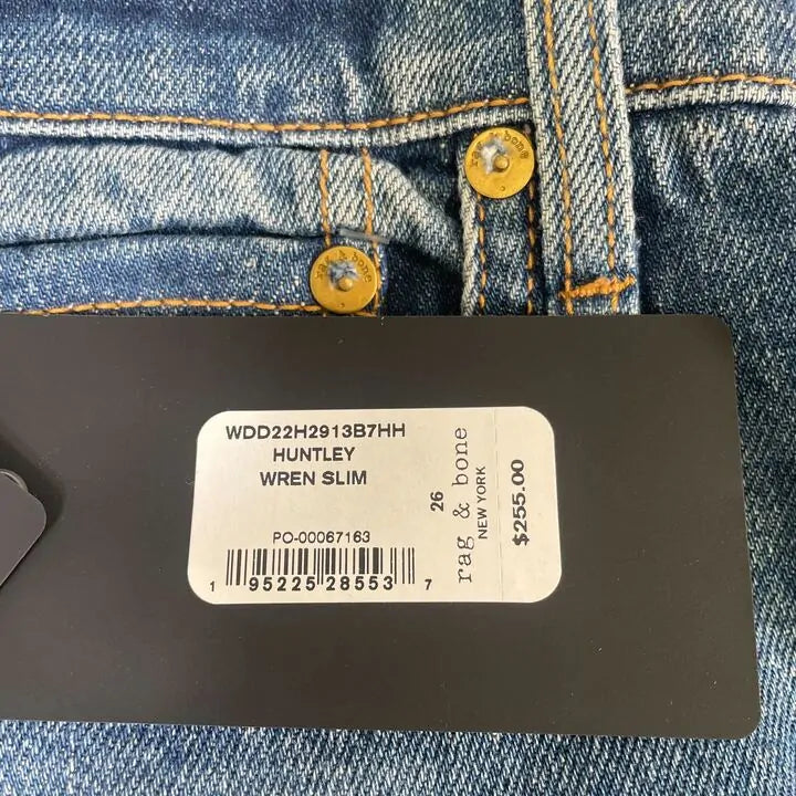 Rag & Bone - Blue Wash Wren Slim Jean Size: 26