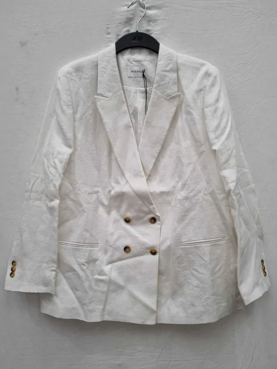 N°· Eleven - White Linen Blazer Size: Xlarge