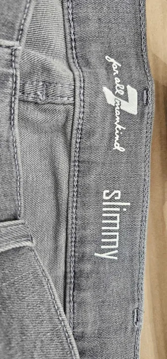 7 For All Mankind - Grey Slimmy Straight Jeans - Grey Size: 38