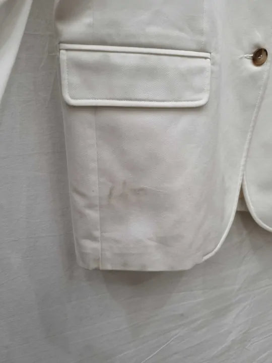 Reiss - White Harper Cotton Blazer Size: UK 14