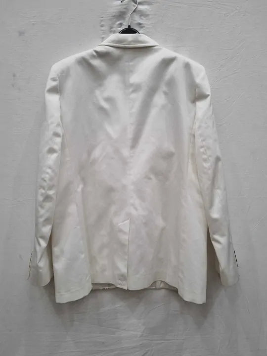 Reiss - White Harper Cotton Blazer Size: UK 14