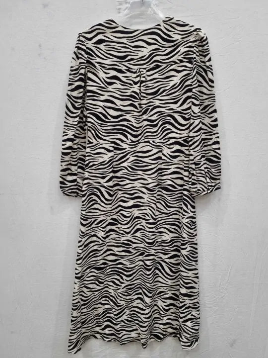 Hobbs London - Zebra Print Indria Midi Dress Size: Uk 10