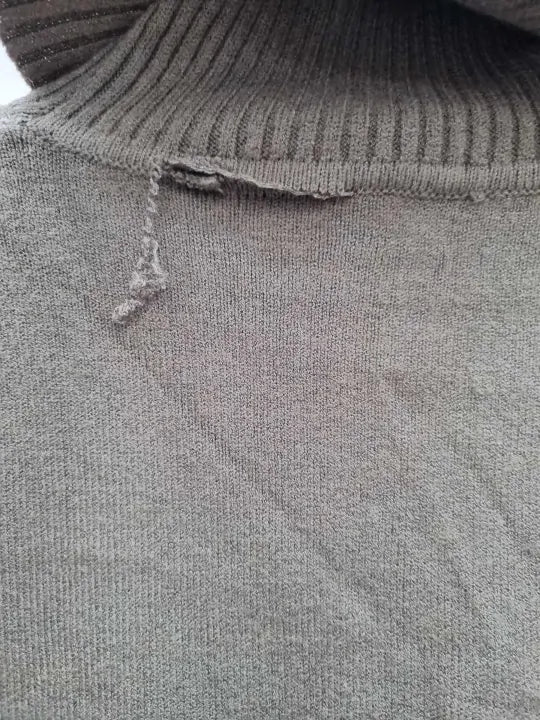 Soft Cashmere Tan Roll Neck Cashmere Blend Dress Size: S/M