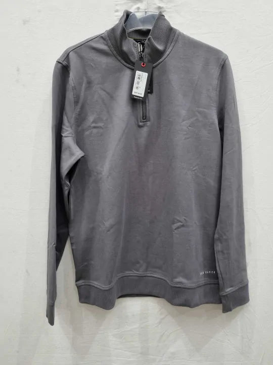 Ted Baker - Charcoal Grey Antram Quarter Zip Jumper Size: Large